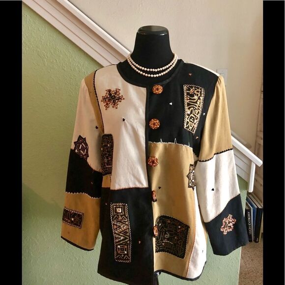 Beautiful artistic jacket (L)by Indigo Moon - Picture 1 of 5